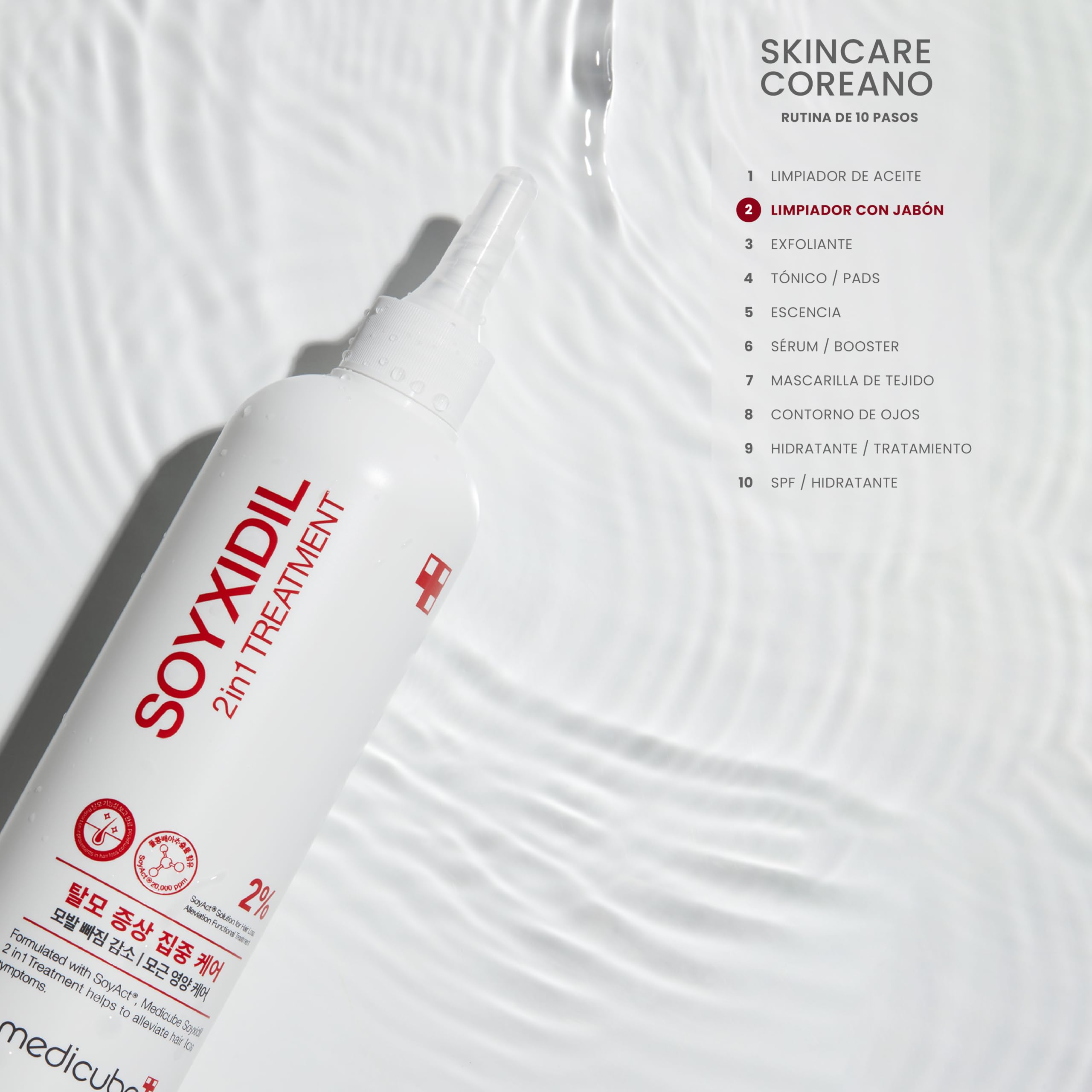 medicube Soyxidil, balsamo 2 in 1 per la perdita dei capelli, idratante e fortificante, cura del cuoio capelluto per diradare capelli deboli e danneggiati, trattamento anticaduta e rinforzante, 256 ml