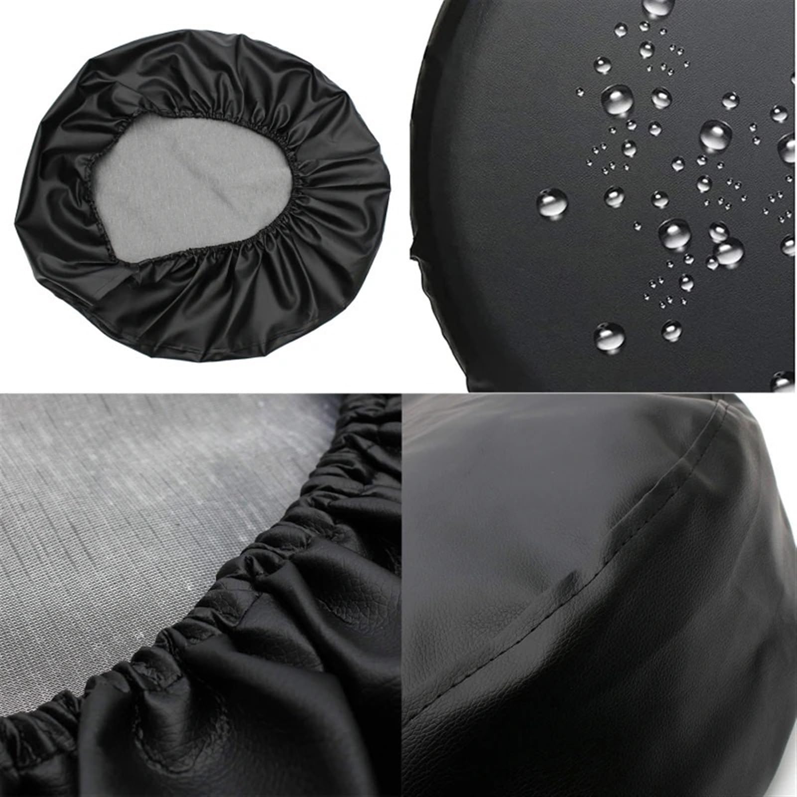 Moonet Copriruota Di Scorta Universale In Pelle PVC Per Auto, SUV, Camper - Adatto Per Pneumatici R15 (Diametro 27-29 Pollici) - Nero - 3