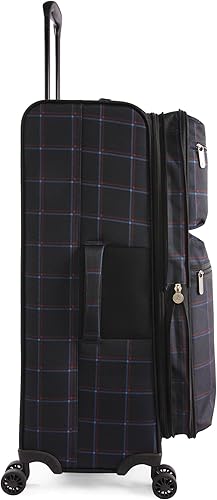 Vista 6 de Penguin Norton - Juego de 3 maletas extensibles con ruedas giratorias, Azul marino a cuadros), OP-EV-T400-3
