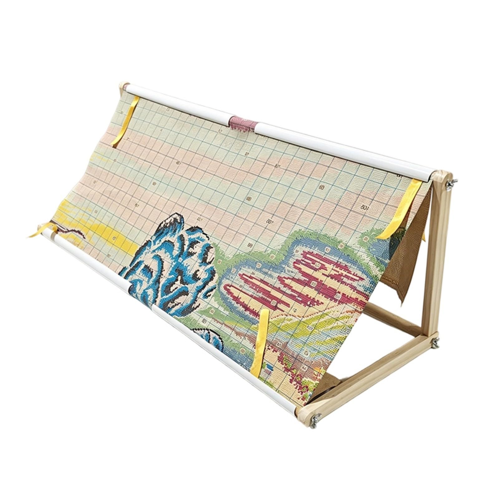 Tsophreniq Portable Desktop Embroidery Hoop Stand Craft of Natural Wood Materials for Hobbyists Ergonomic Stitching Frame