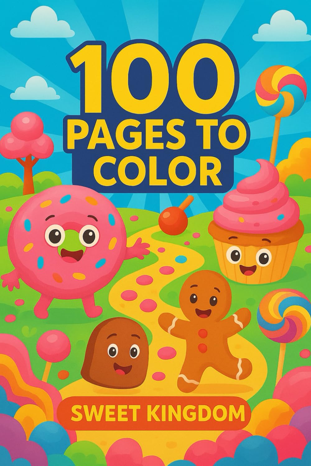 Children's coloring book with 100 pages Enchanted Forest