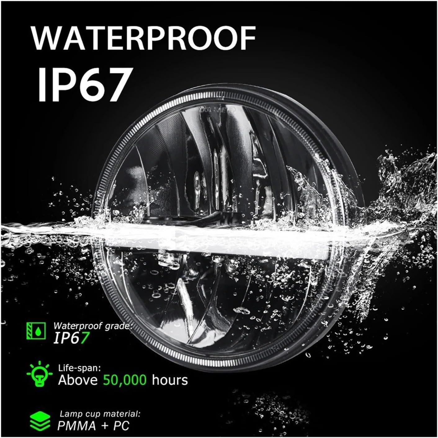 トライト バイク用LED補助灯 オート に適合するソフテイルスリムファットボーイツーリング用 こんにちは、DRL 7インチH4 LE