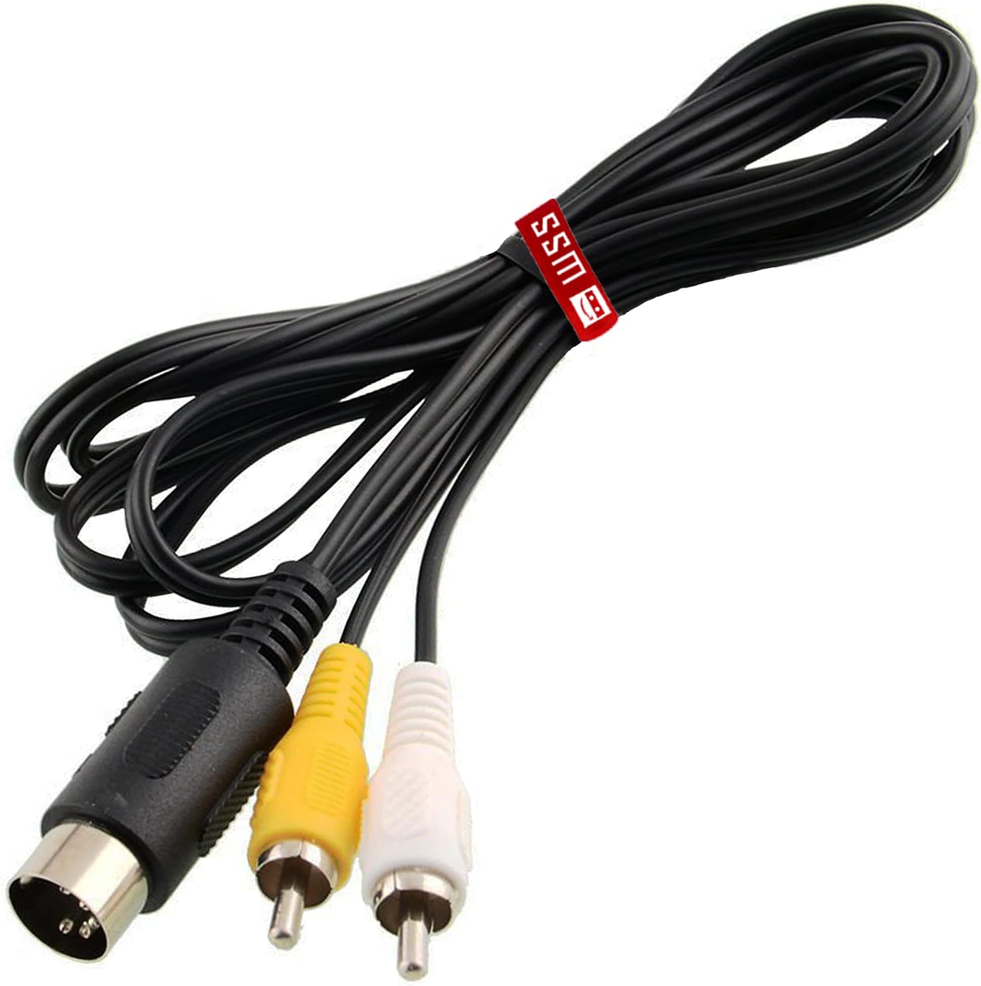 SuperSmashMedia® - AV Cable for SEGA Master System 1 & Mega Drive 1 Composite RCA TV Lead