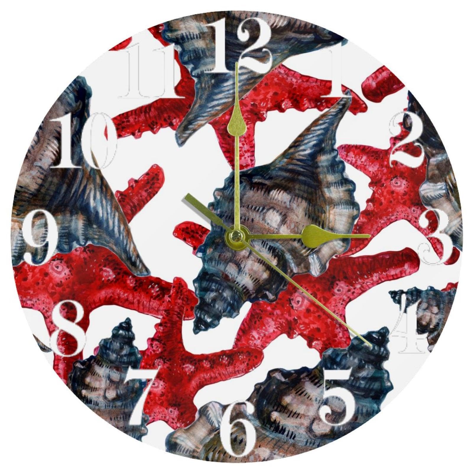Horloge murale silencieuse rouge à pile pour retrouver le sommeil dans la chambre