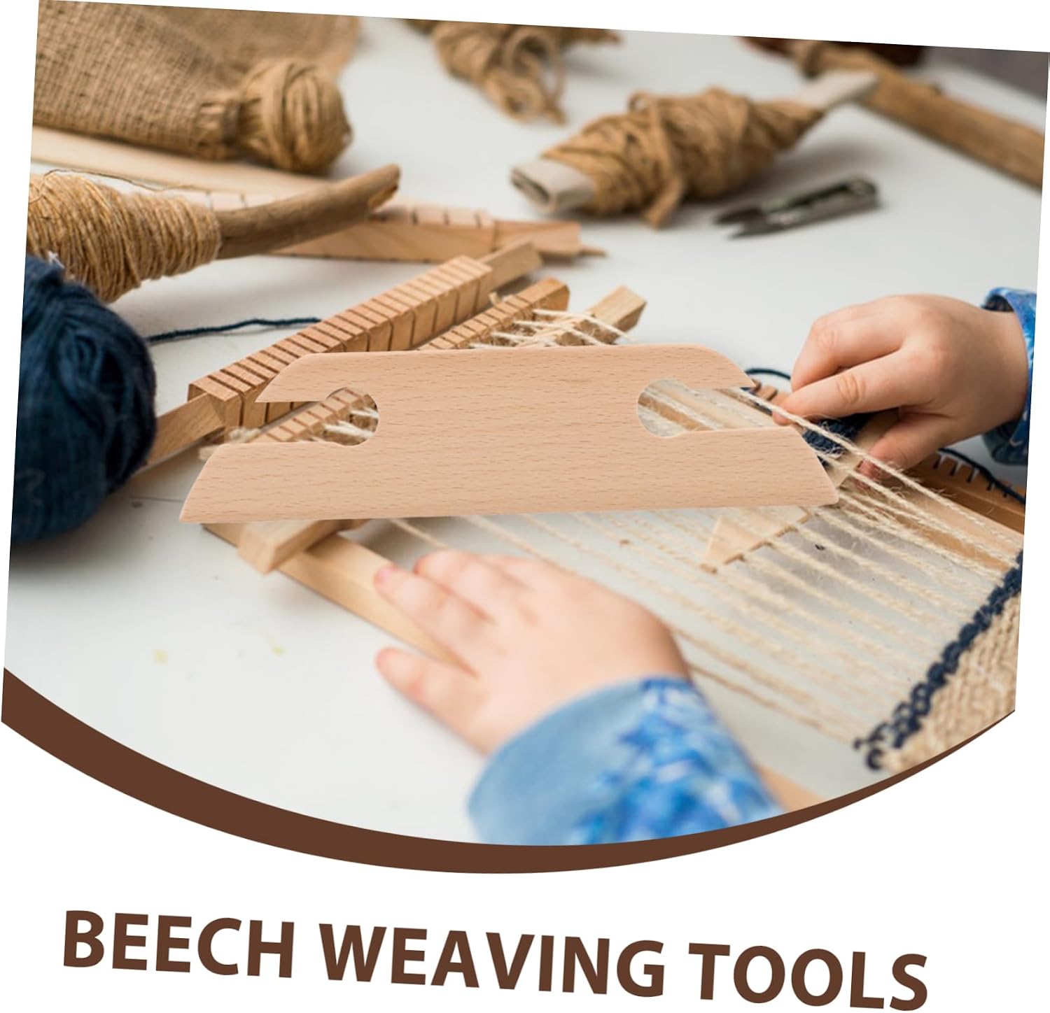 IWOWHERO Wooden Weaving Shuttle for Tapestry Weaving Knitting Tool Wooden Shuttle Easy to Use for Beginners