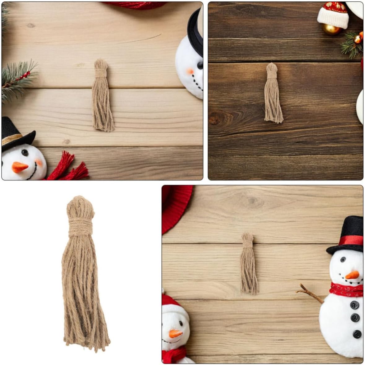 30pcs Jute Tassels for Crafting Rustic Garland Projects, for Creating Garlands and Easy to Combine with Wood Beads, for Large Scale Decoration Projects and Seasonal Rustic Decor
