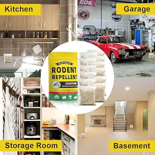 Miniatura 6 de ANEWNICE Repelente de roedores, aceites de menta, repelente de ratones al aire libre, repelente de ratas para