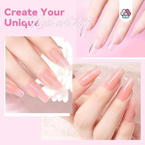 Miniatura 7 de Saviland Kit de iniciación de 14 piezas de polygel para uñas: kit de gel de uñas de poliéster de 2.12 oz para principiantes con luz UV 2.5 fl oz,