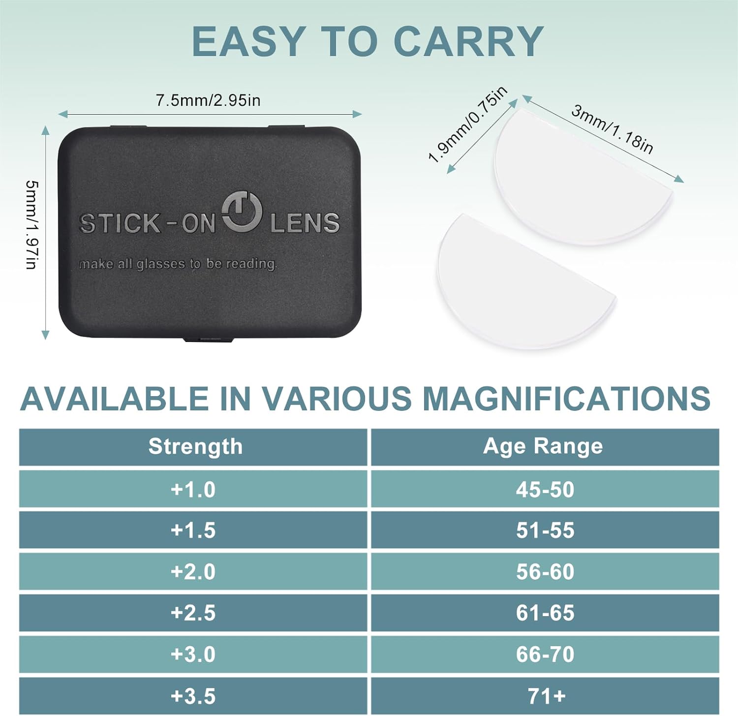 Stick-on Readers, Bifocal Reading Lenses for Sunglasses & Goggles, Reusable, No Water or Adhesive Needed - Image 7