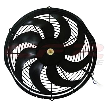 12" High Performance Electric Radiator Cooling Fan - Curved Blade
