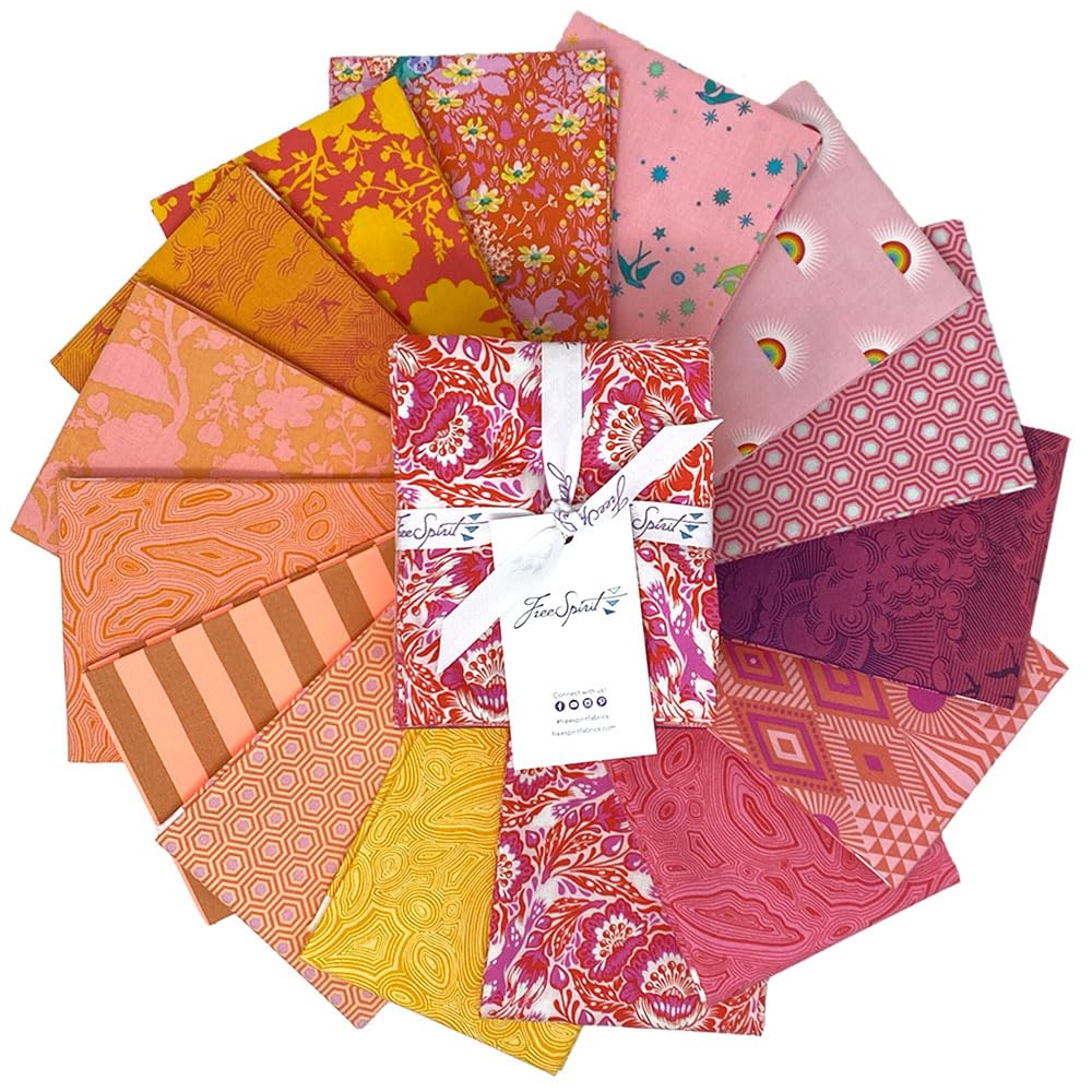 Freespirit Fabrics Assorted Free Spirit Saturday Stash: Fruity Fat Quarter Bundle (15 Pieces) By Tula Pink For Freespirit (Fb6fqtp.fruity)