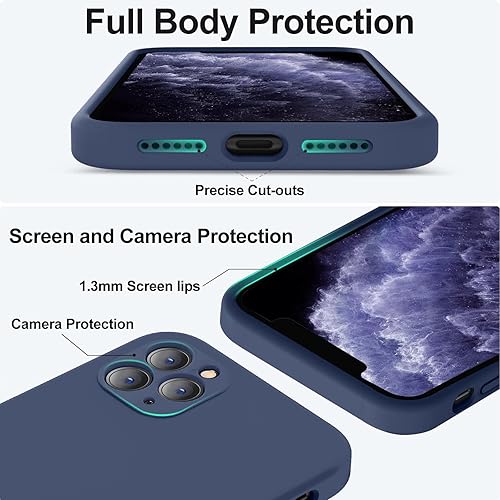 Miniatura 4 de Vooii Funda compatible con iPhone 11 Pro Max, silicona líquida mejorada con bordes planos, protección de la cámara, forro de microfibra suave