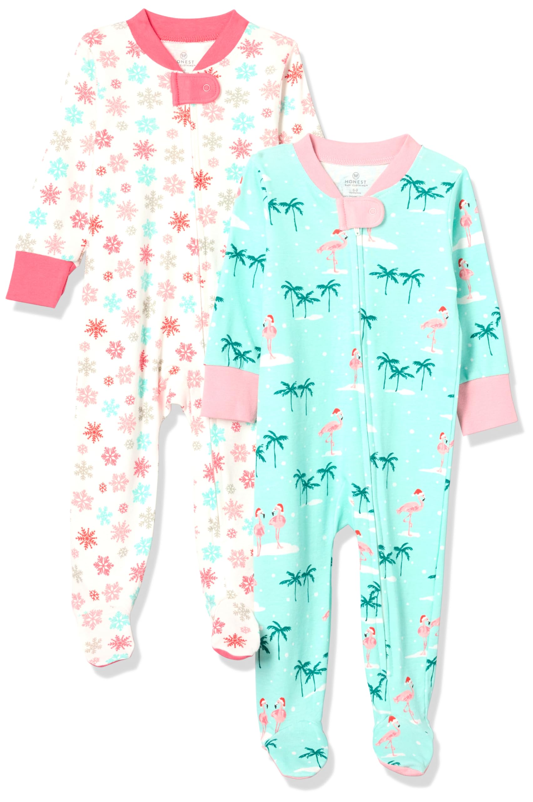 HonestBaby Organic Cotton Holiday Family Jammies Pajamas (LEGACY), Buffalo Check Emerald, 6-9 Months