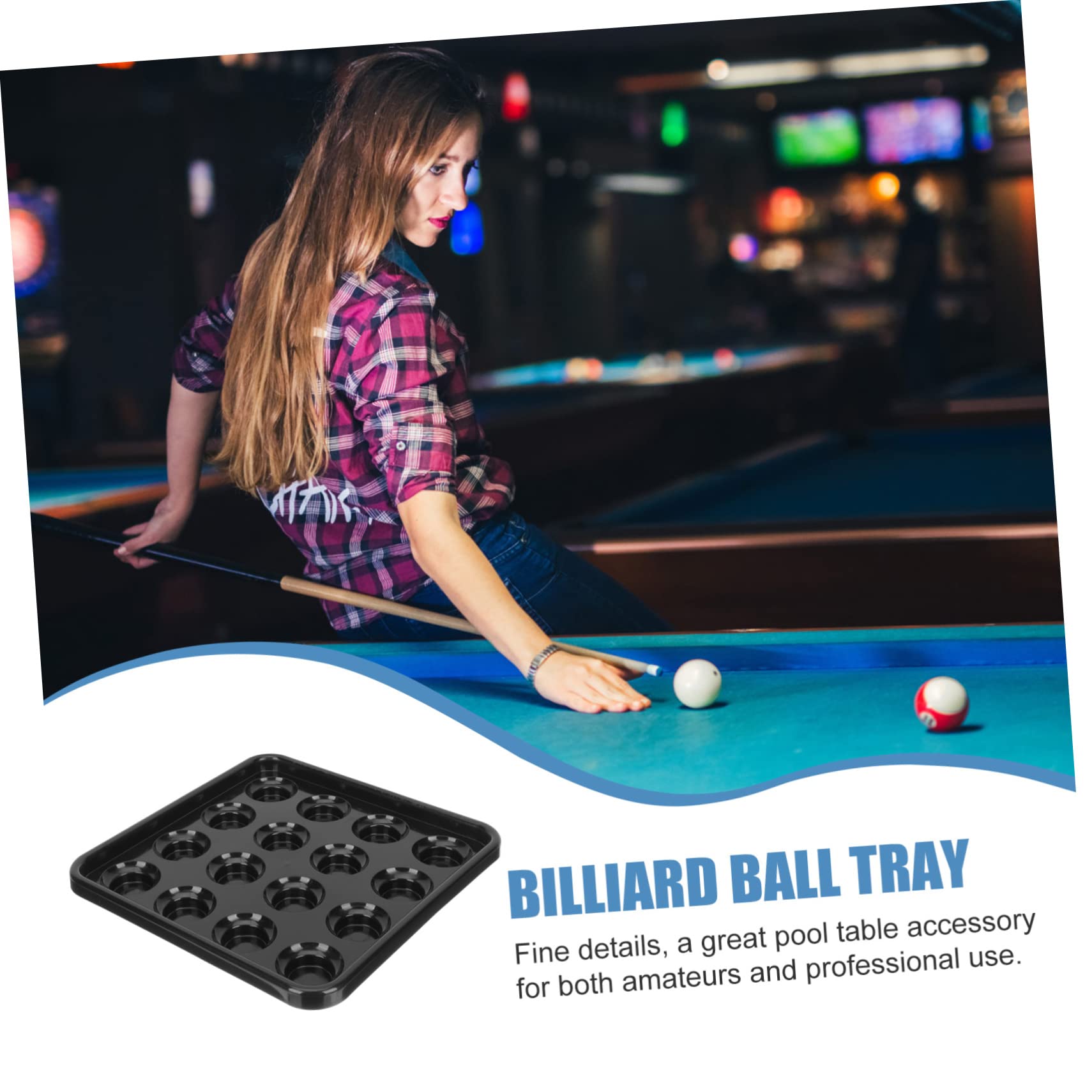 GAROZATION Desktop Billiard Tray Plastic Pool Ball Holder Billiard Ball Rack for Organizing Snooker