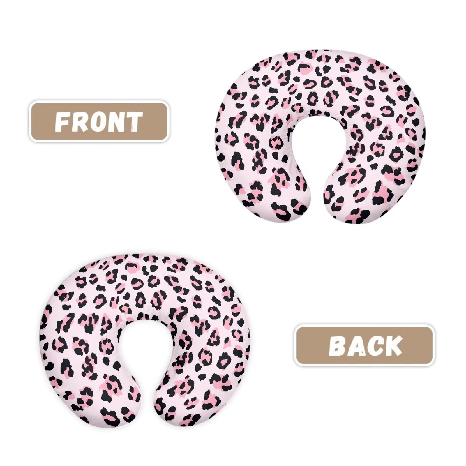 Urndoeng Nursing Pillow Cover For Baby Girl,Breastfeeding Supplies,Soft Nursing Pillow Case For Newborn Baby With Hidden Zipper(Cover Only) Pink Leopard Print - Image 4
