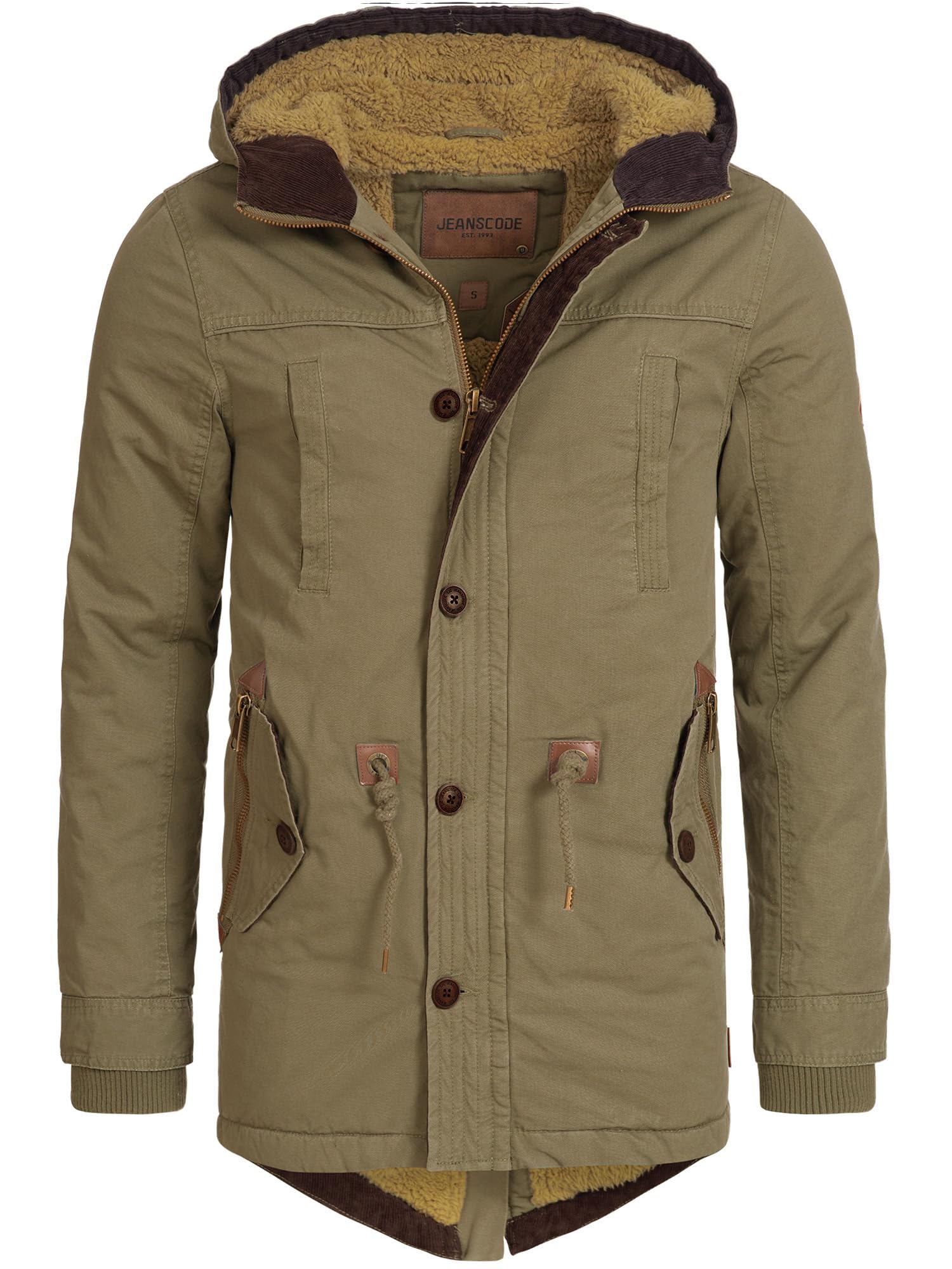 Indicode Heren Krem Winter Jacket | Winterjas met capuchon Black M
