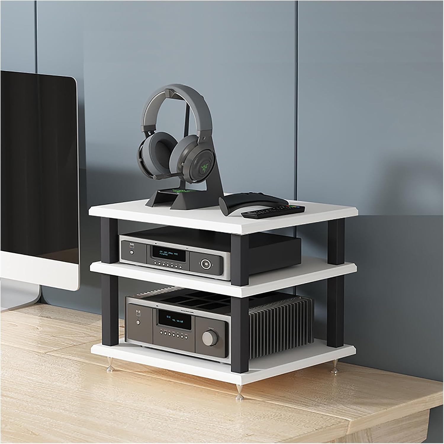 FXNFXLA AV Media Stand, Stereo Cabinet, Audio Component Rack, Stereo ...