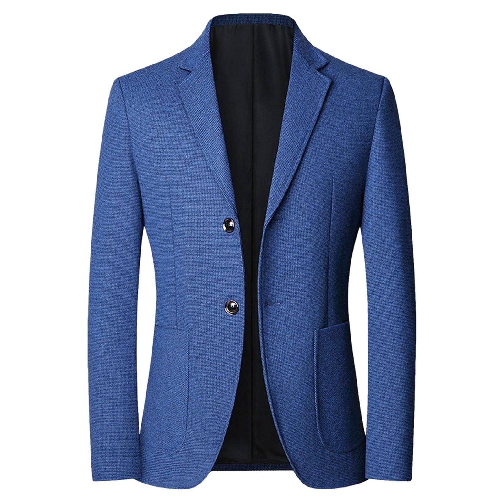 Giacca da uomo in tweed a spina di pesce, stile vintage, con due bottoni, leggera, da lavoro