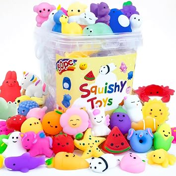 80 Pack Mochi Squishy Toys, Kawaii Mini Toys Party Favors for Kids 4-8-12 | 4-8-12 Fidget Toys Sensory Stress Relief Toys for Classroom Prizes, Christmas Stocking Stuffers, Birthday Goodie Bags