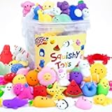 80 Pieces Mochi Squishies Kawaii Mini Toys Party Favors for Kids 8-12 Fufu Squishy Slow Rising Animal Sensory Fidget Toys Bulk for Classroom Prizes Set Christmas Pack Valentine Goodie Bags Easter Eggs