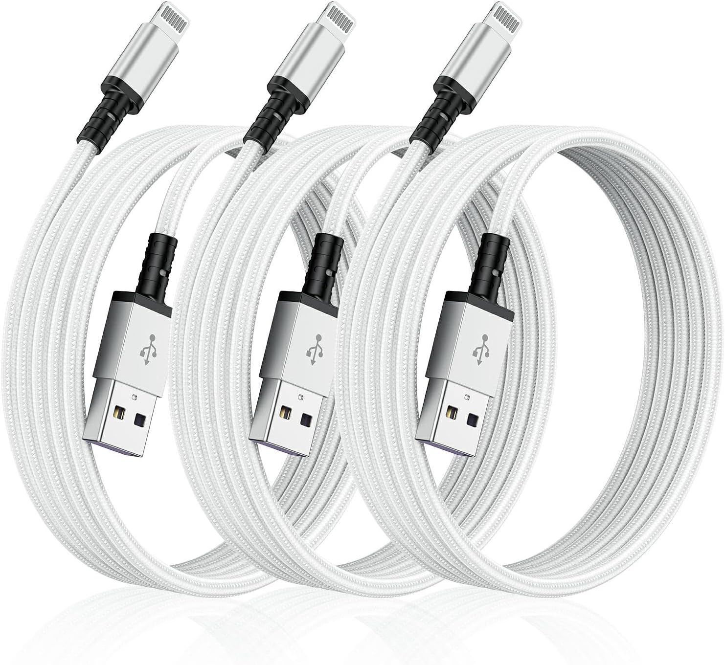 3Pack [Apple MFi Certified] iPhone Charger Cable 3m, Long Apple Lightning to USB Charging Lead 3 meters, Super Fast Charging Cables for iPhone 12 Pro Max/12 Mini/11 Pro/XS/XR/8/7/6,iPad
