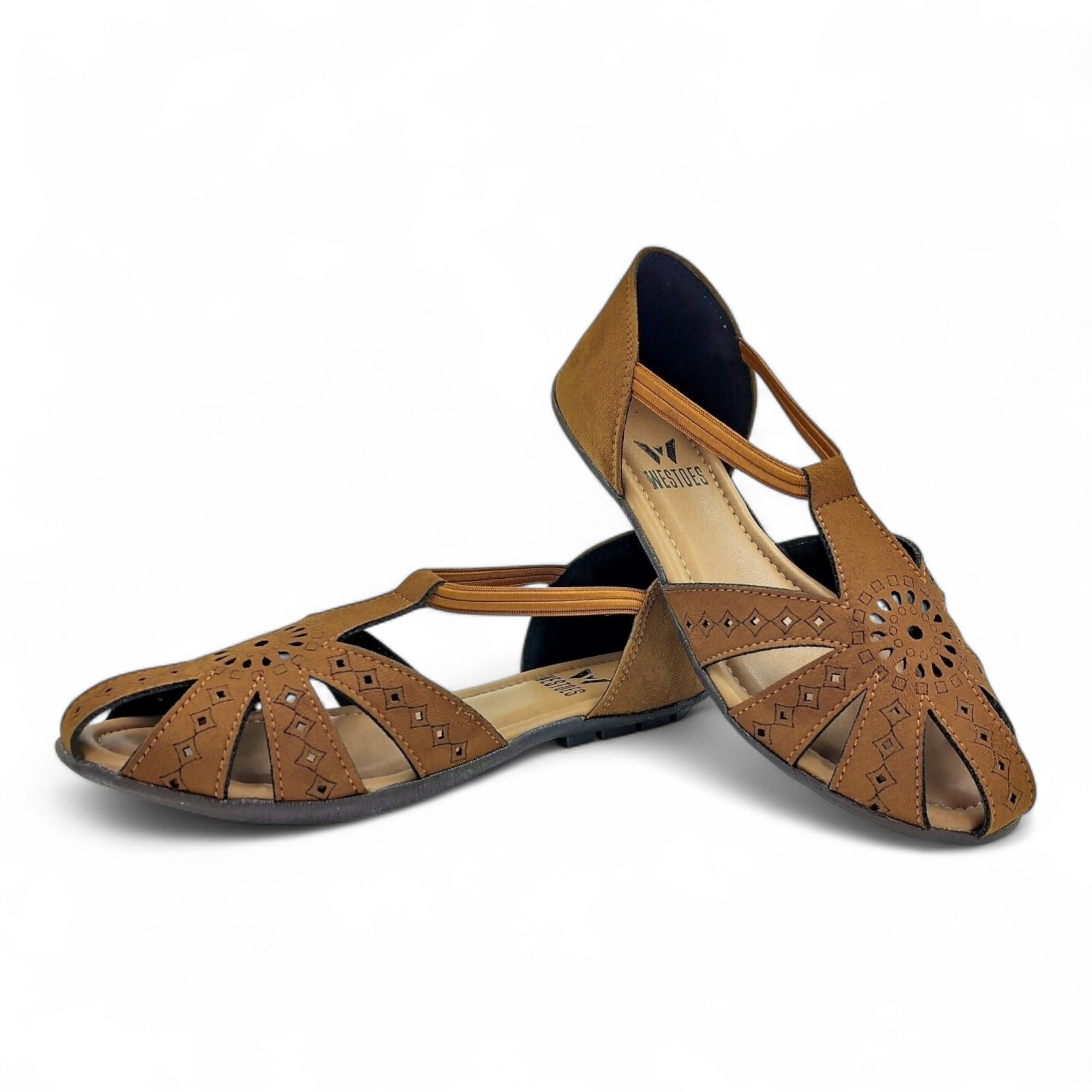 westoe Women's Flat Heel Stylish Sandal | Doctor Insole For Comfort & Durability | Arch Support | True Anti-Skid TPR Sole | Lazer Cut Design | Fashionable & Trendy (WL-04)-picture-15