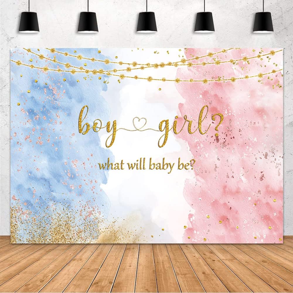 Amazon.com : MEHOFOND 7x5ft Blue Pink Gender Reveal Backdrop Boy or