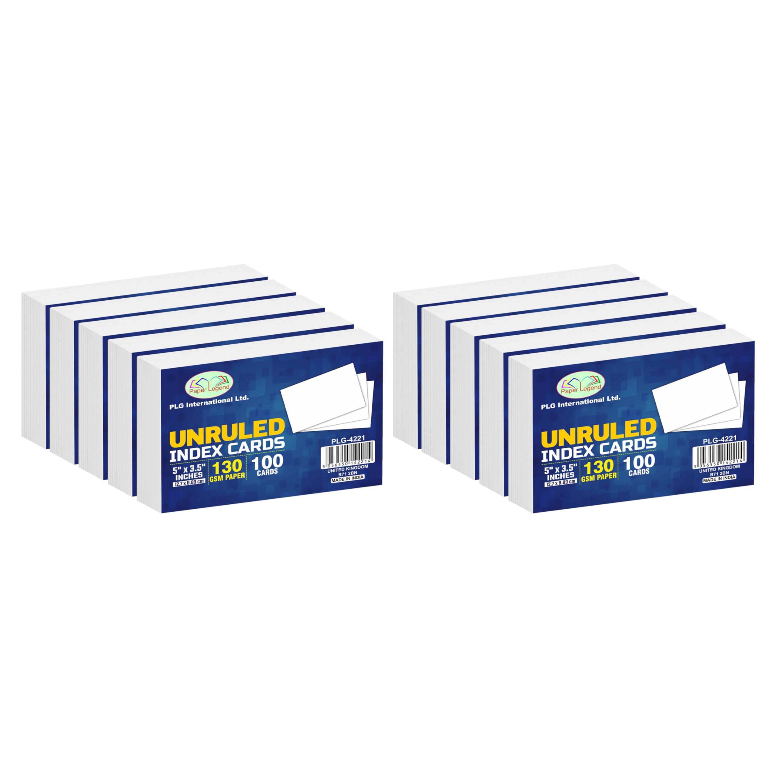 M1SS [Pack of 1000] A6 Record Cards Bulk Unruled Index Cards Revision Cards 6x4 White Blank Postcards Flashcards (6”x 4”)- Blank Flash Index Cards for School, Work, to Do Lists (5"X3.5" inches White)