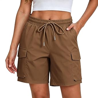 Women Cargo Shorts Outdoor Bermuda Shorts Quick Dry Hiking Short Summer Casual Drawstring Athletic Golf Short