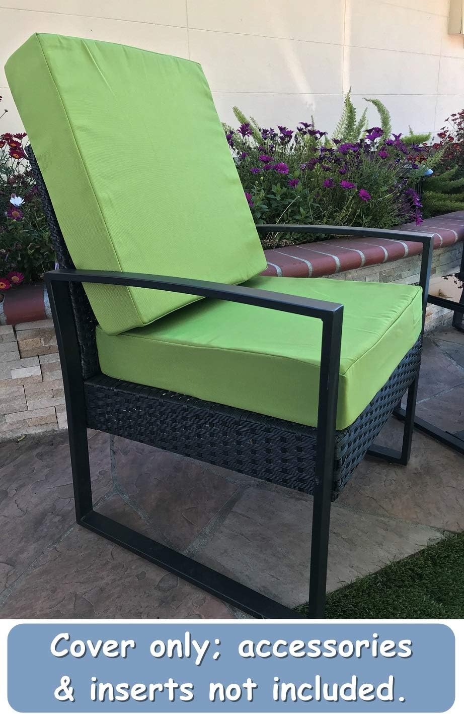 CozyLounge Indoor Outdoor Water Repellent High UV Resistant Patio Chair Cushion Cover (Pistachio Green, 24"x24"x4" (4 Covers))