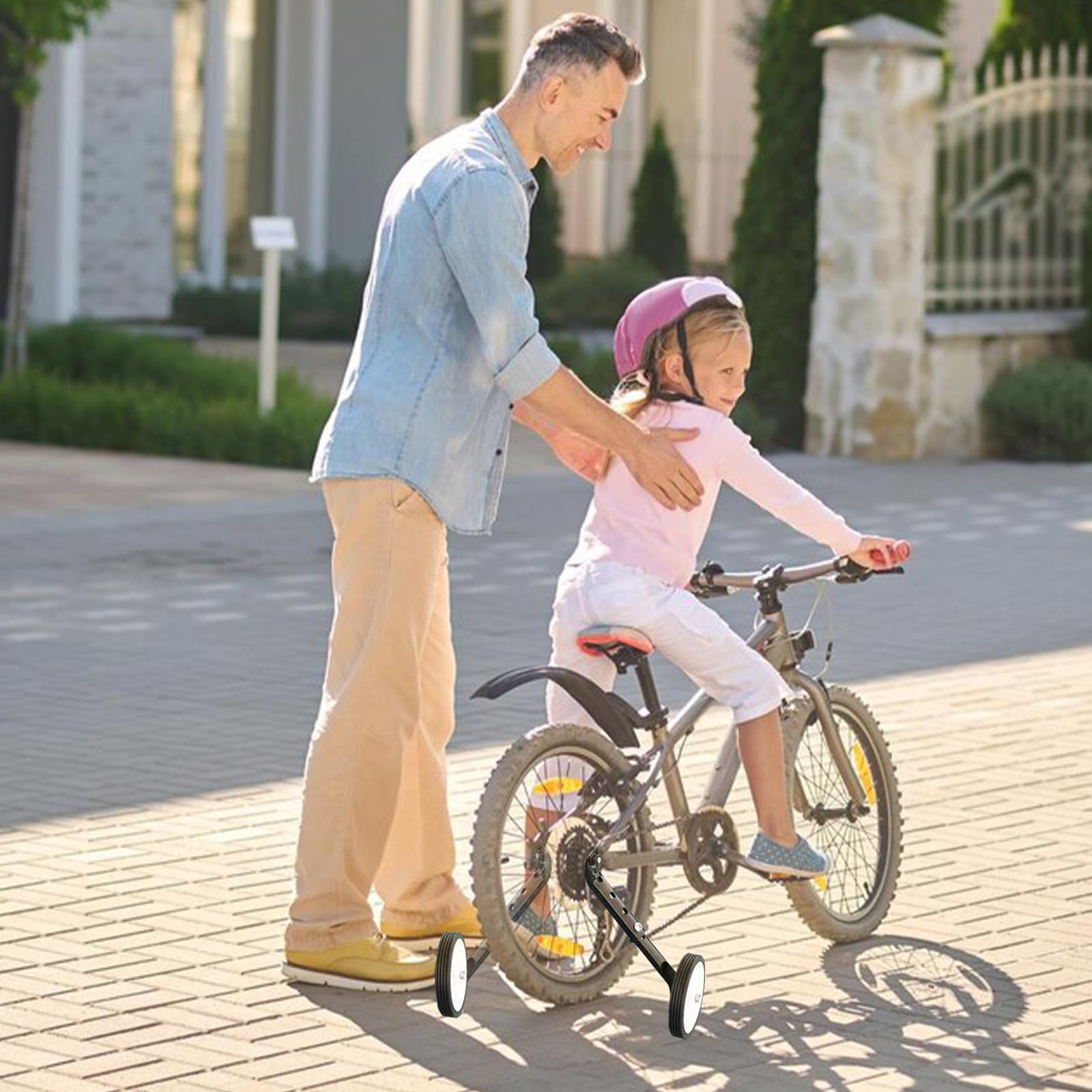 Ruote Bici Bambino, Universali Ruote Stabilizzatrici Bici per Bici a Velocità Variabile da 18 20 22 Pollici, Stabilizzatore Bici Ruote Ausiliarie per Biciclette, Stabilizzatore Bici Bambino