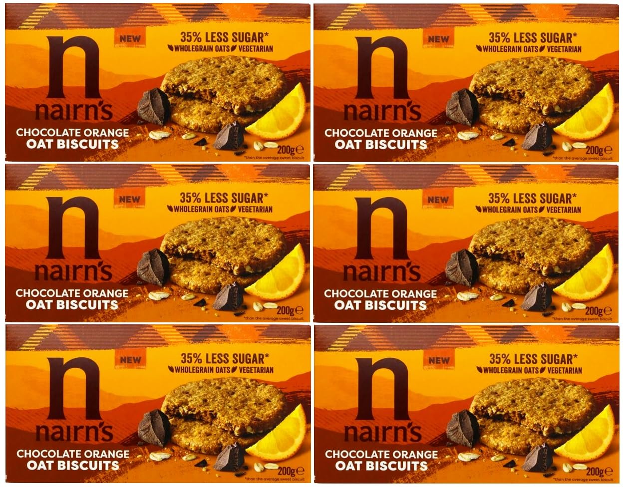 Nairn's Chocolate & Orange Oat Biscuits 200g (Pack of 6)
