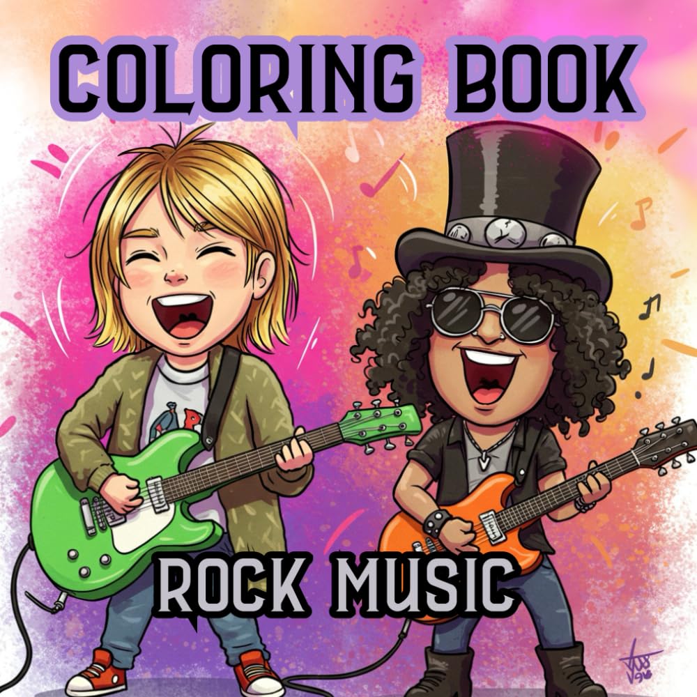 Rock Music Coloring Book: 50 Epic Rock 'n' Roll Designs to Color