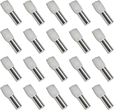 Pack of 20 Nickel-Plated Metal Plate Brackets for Cabinets, Desks and Shelves - 5 mm x 19 mm