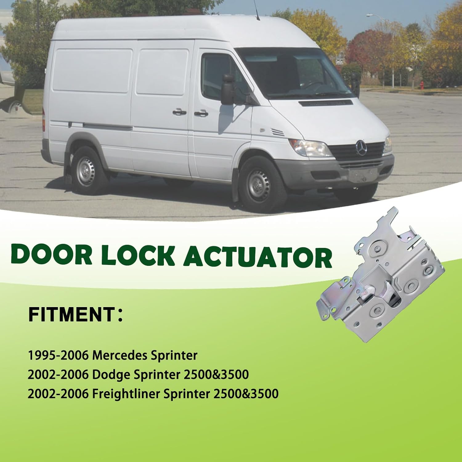 Right Sliding Cargo Door Latch Lock Actuator Assembly Compatible with 1995-2006 Mercedes Sprinter 2002-2006 Dodge Freightliner Sprinter Replaces 9017301135 5104358AA