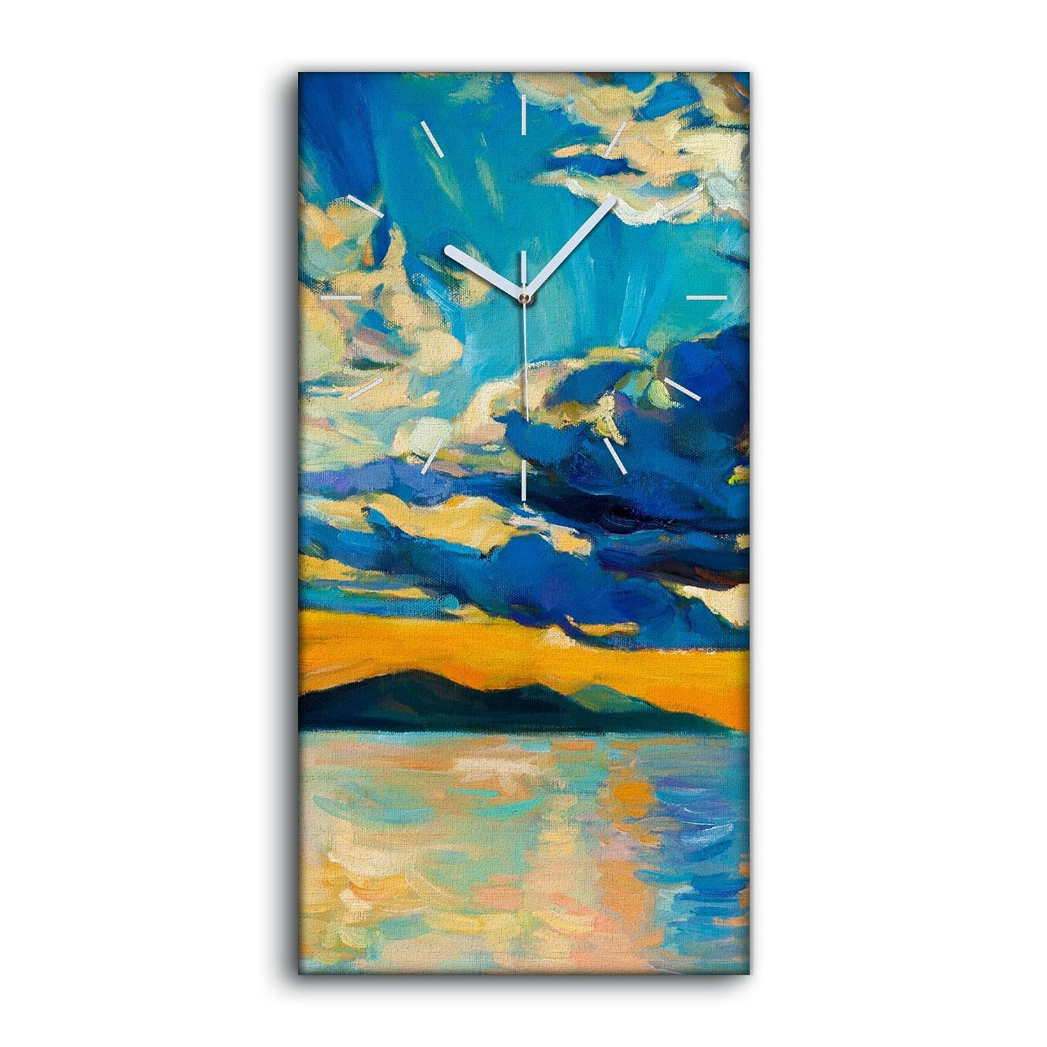 Horloge silencieuse sur toile 30x60cm pour retrouver le calme dans votre salon design