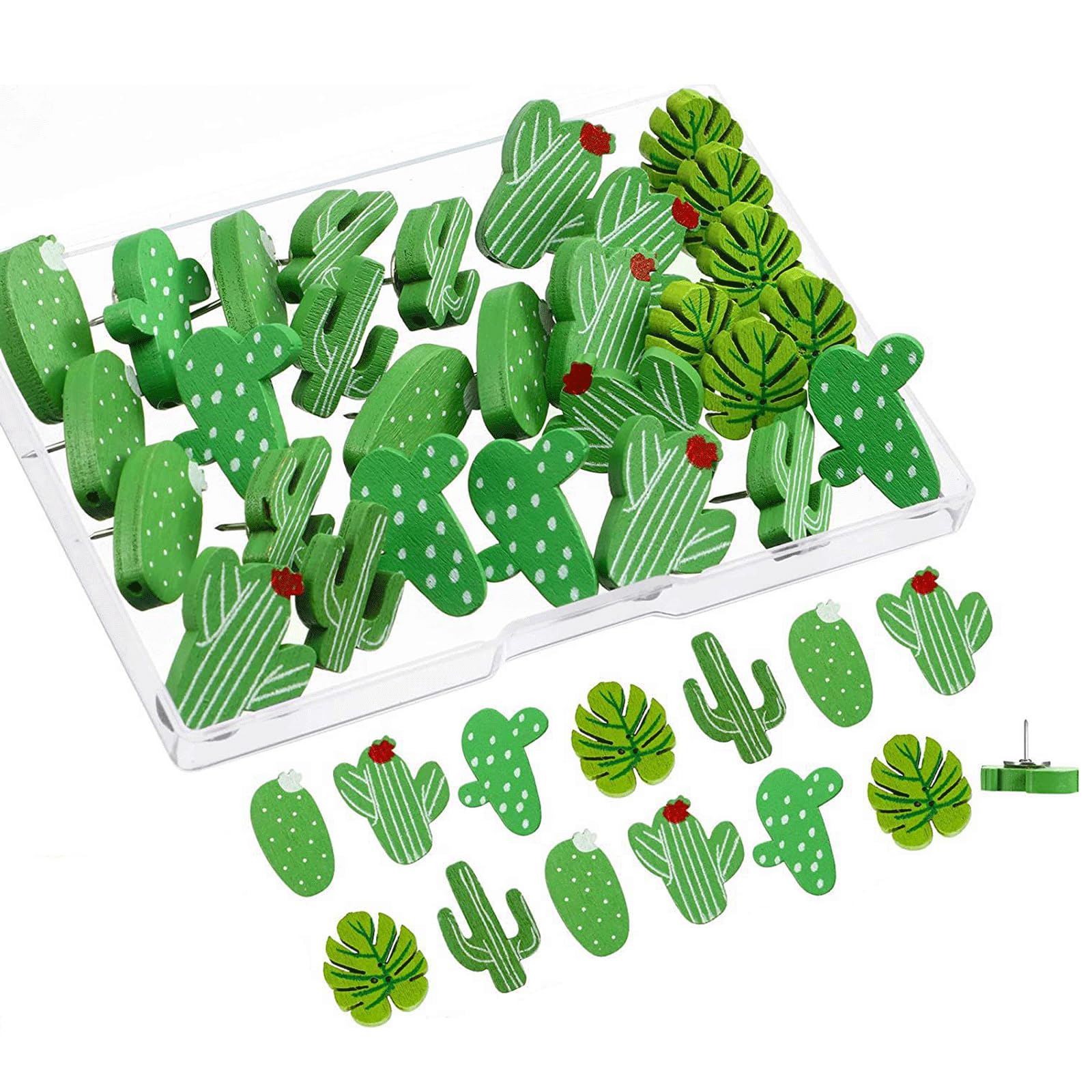 Chinchetas de cactus hechas de resina duradera para colgar notas en paredes y tableros