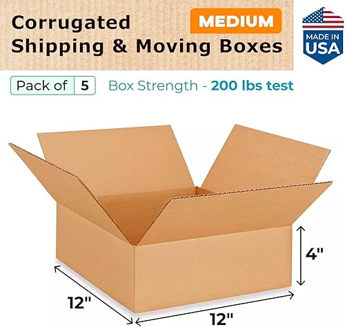 Miniatura 488 de Cajas para envío IDL Packaging - B-1266-5 de cartón corrugado, tamaño pequeño, de 12 pulgadas de largo x 6 pulgadas de ancho x 6 pulgadas de alto