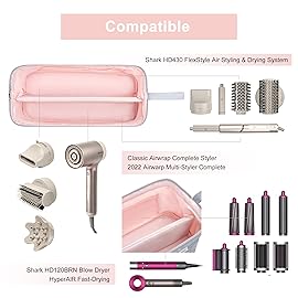 Leudes Hair Tools Travel Bag for Shark Flexstyle Carrying Case Portable Shark Hair Air Wrap Dryer Case Waterproof Dustproof Flat Curling Iron Travel Organizer (Light Gray)