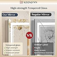 Vista 5 de Espejo de baño LED Keonjinn de 40" x 24" con iluminación frontal y trasera, 3 temperaturas de color continuas y espejo de tocador regulable