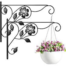 2 Pack Hanging Plant Brackets,Heavy Duty Plant Hangers Iron Hooks | 12 Inch Wall Mounted Metal Plant Hooks for Hanging,Holds up to 30 Lbs,for Bird Feeders, Flower Baskets, Lanterns, Wind Chimes
