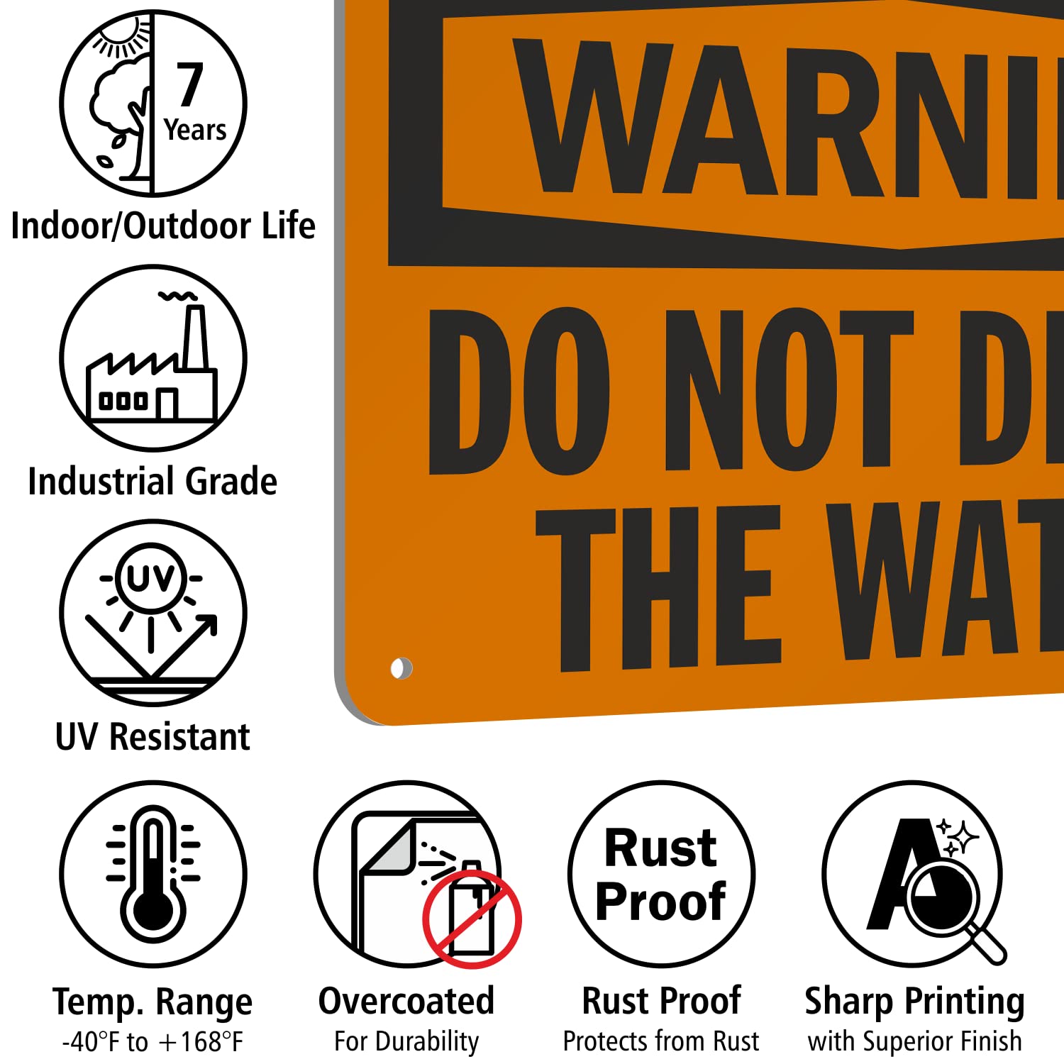Water Shut Off Sign SmartSign Water Line Aluminum Sign - 7x10 Rust-Free ...