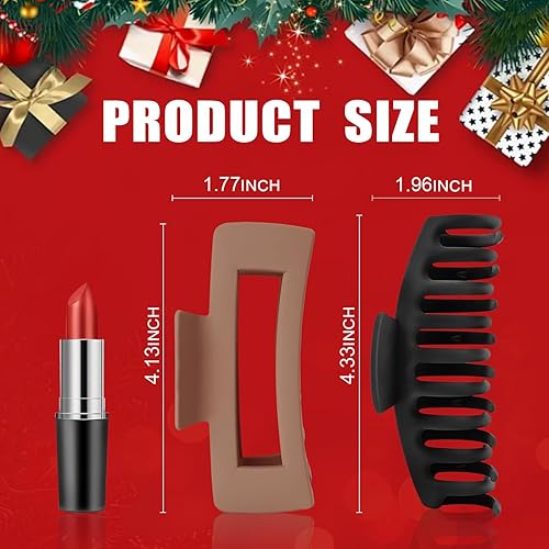 Miniatura 3 de TOCESS - 8 paquetes de pinzas grandes para el cabello neutras, pinzas grandes para mujeres, para cabello fino, grueso y rizado, estilo años 90,