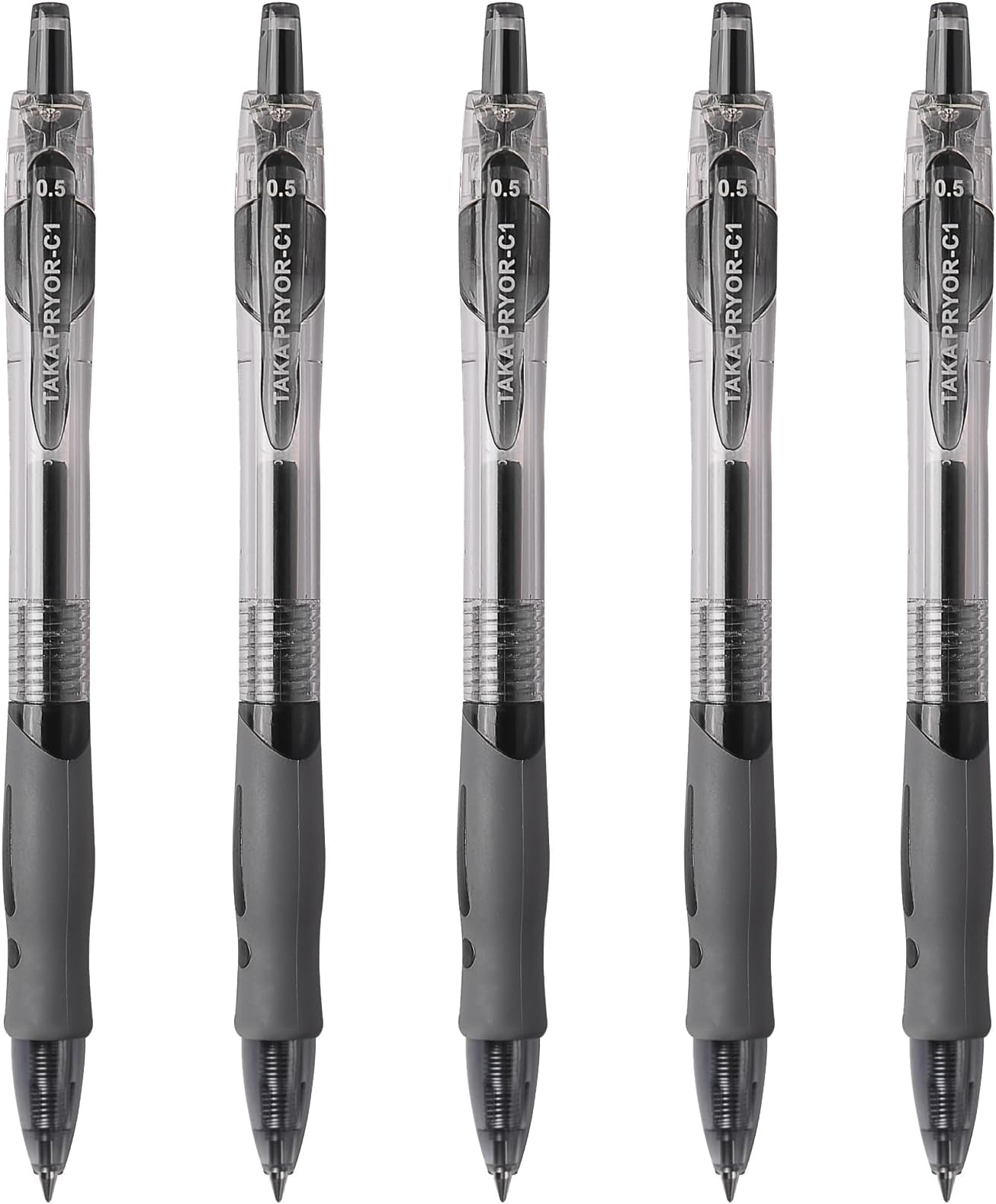 5 Pcs 0.5mm Black Ink Pens ，Retractable Quick Dry Gel Ink Pen，Fine Point Smooth Writing Pens, High-End Series Pens for Journaling Note Taking, Cute Office School Supplies Gifts for Women Men