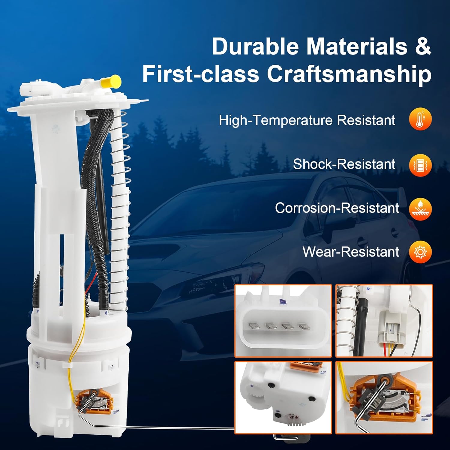 Electric Fuel Pump Module Assembly Compatible with 2005 2006 2007 Jeep Liberty 3.7L V6 2.4L L4 Petrol Sport Utility with Sending Unit, Replace E7199M E7207 FG0929 P76100M