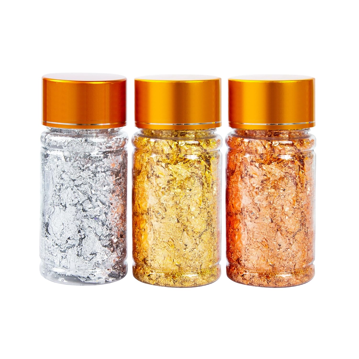 3 piezas de lámina dorada en botellas, lámina de metal de grado alimenticio, decoración del hogar, manualidades de bricolaje, adecuado para pasteles, café, arte de uñas, pintura, decoración