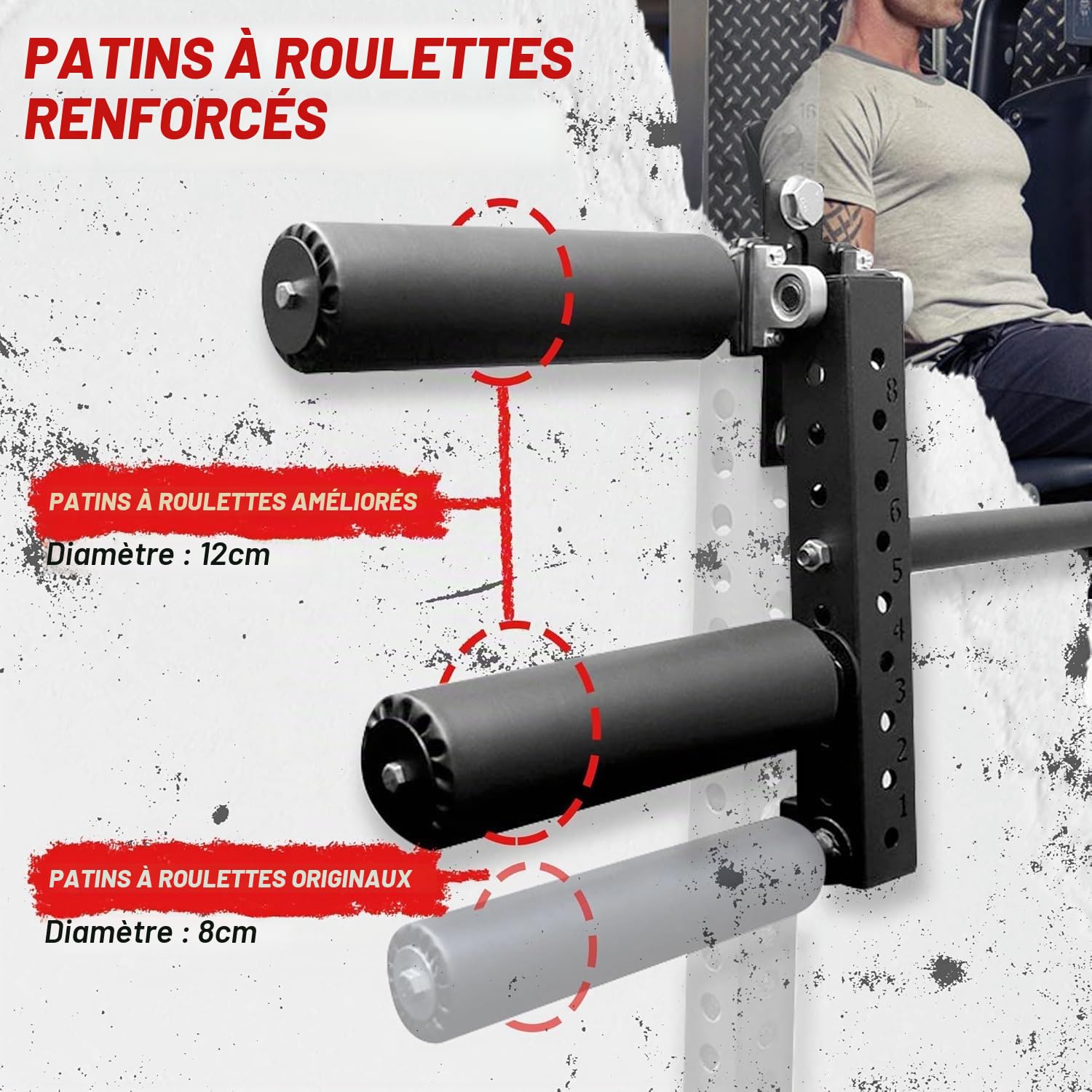 AHTAPFON Support d'extension de jambe, support de rouleau de squat, machine d'extension de jambe réglable, machine de courbure de jambe pour salle de sport à domicile, convient pour ajouter des