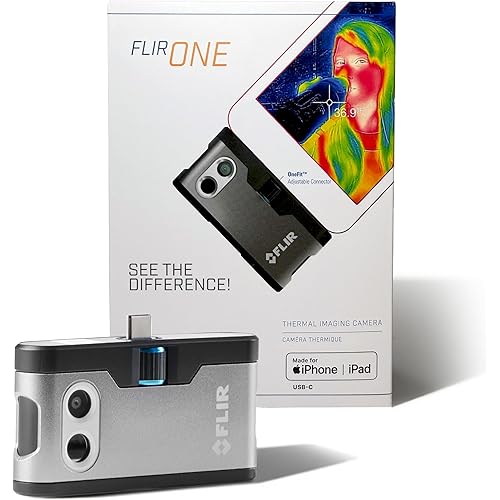 Flir One - Thermal Imaging Camera for iOS Smartphones (iPhone 15 and Newer w/USB-C), 240x180 Super Resolution (80x60 Native IR)