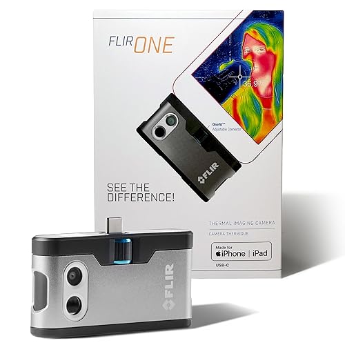 Flir One - Thermal Imaging Camera for iOS Smartphones (iPhone 15 and Newer w/USB-C), 240x180 Super Resolution (80x60 Native IR)