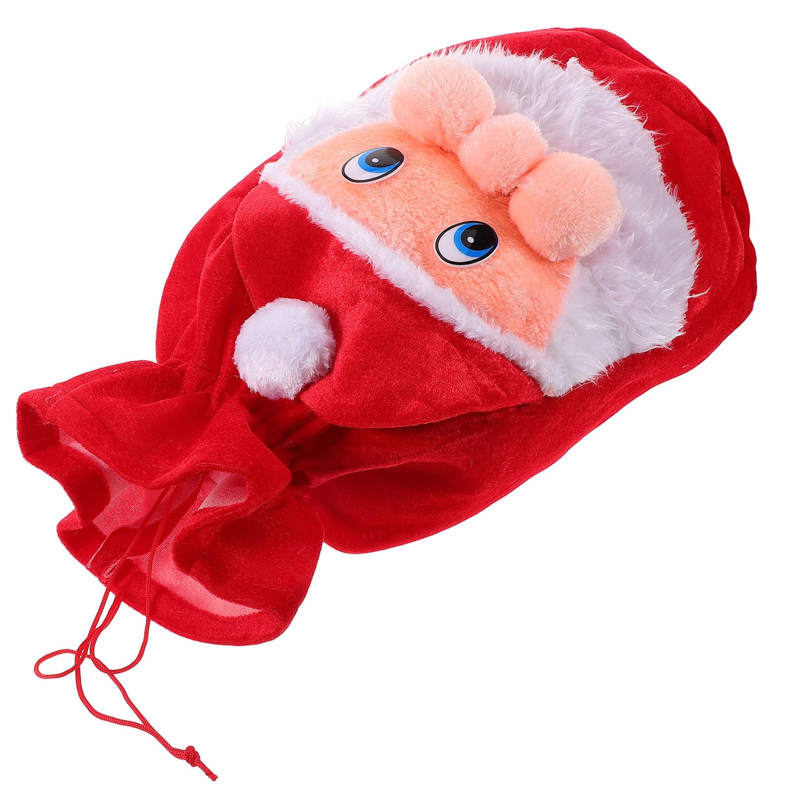 SEWACC Bolsa de Obsequio de Papá Noel Cordón de Peluche Bolsa para Dulces Navideños Saco de Obsequio de Papá Noel para Decoración de Navidad y Accesorio de Disfraz para Fiestas de Navidad